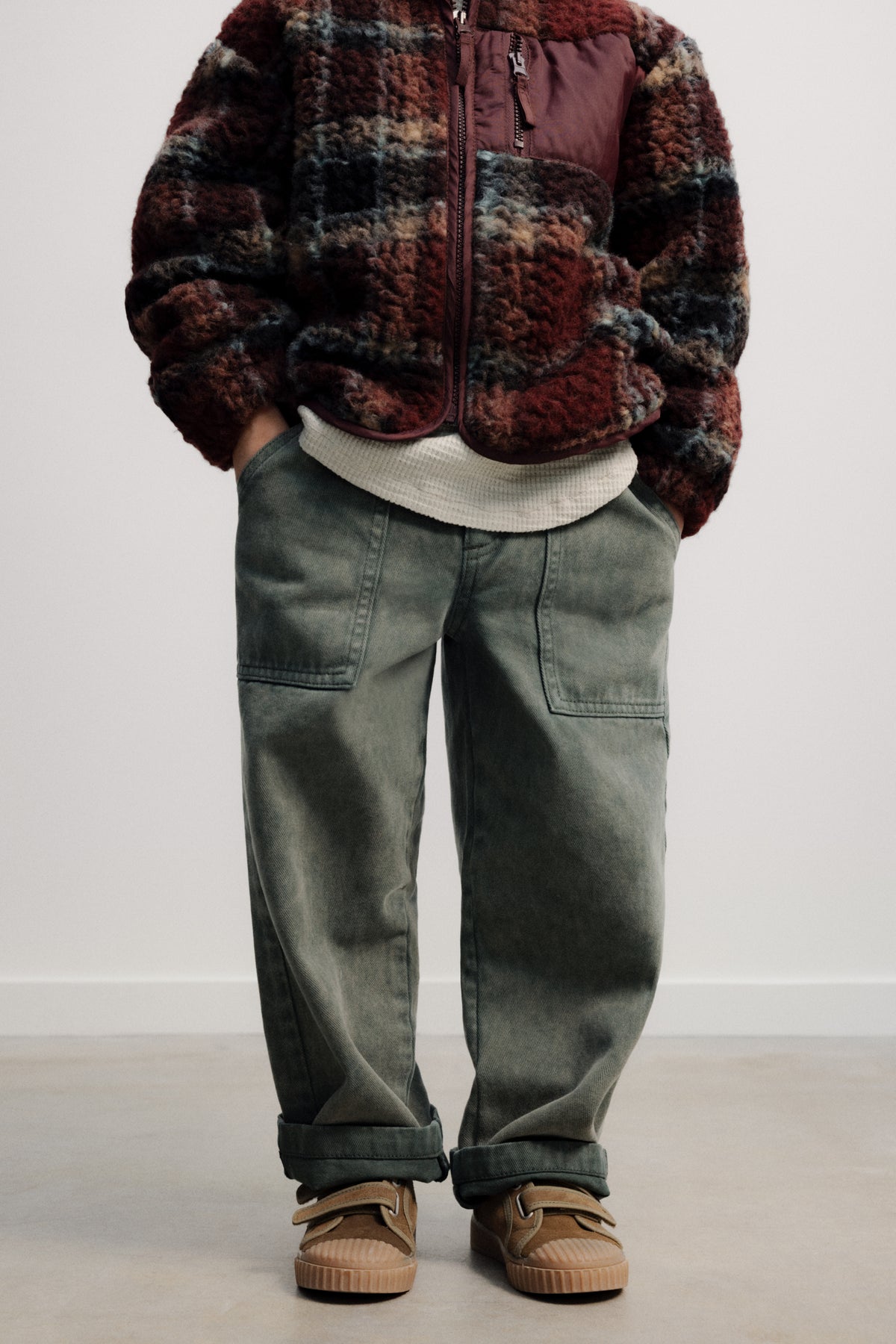 TNS Denim Baggy Pant Tea Leaf - Groen